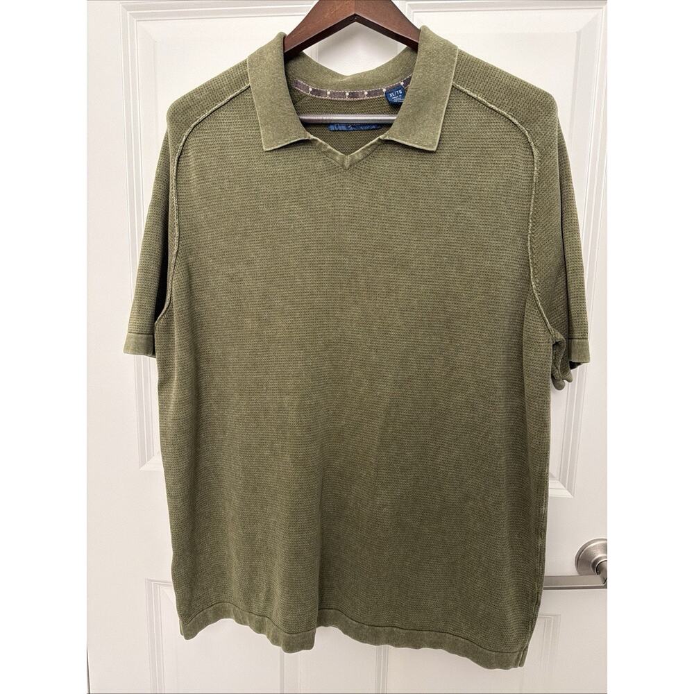 Tommy Bahama Saltwater Tides Sweater Polo Olive Green Men’s Sz.XL /TG